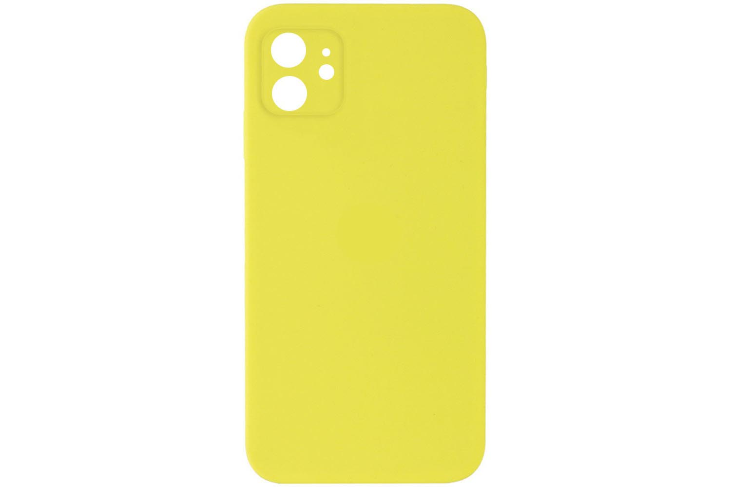 Чехол силиконовый с защитой камеры для Apple iPhone 12 (желтый)
