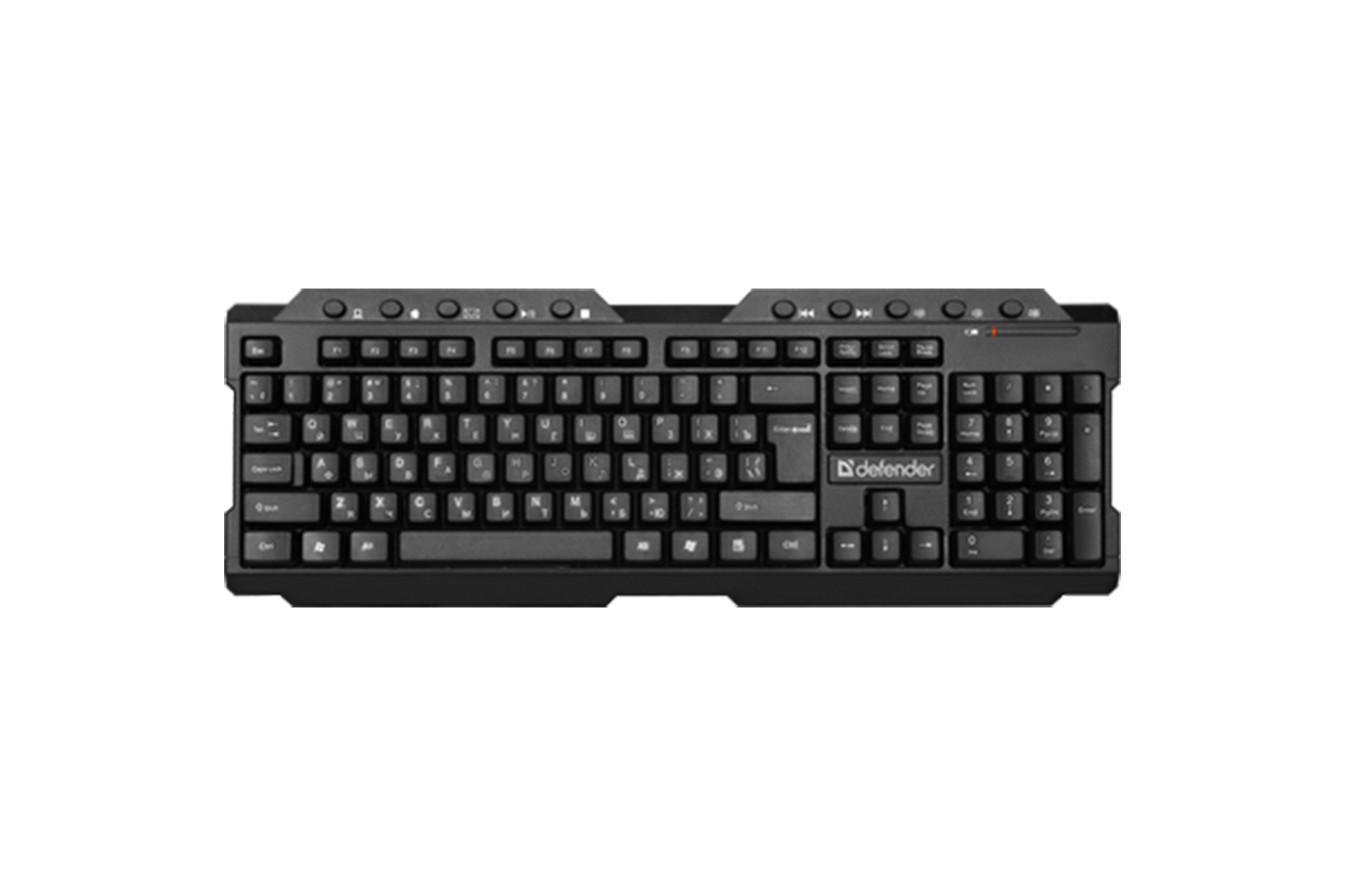 Клавиатура Defender Element HB-195 RU, беспроводная, черный,мультимедиа