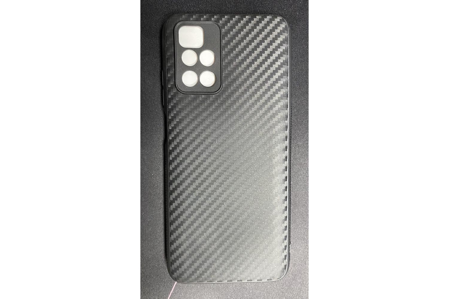 Силиконовый чехол кейс карбон Xiaomi Mi 10 Lite (черный)