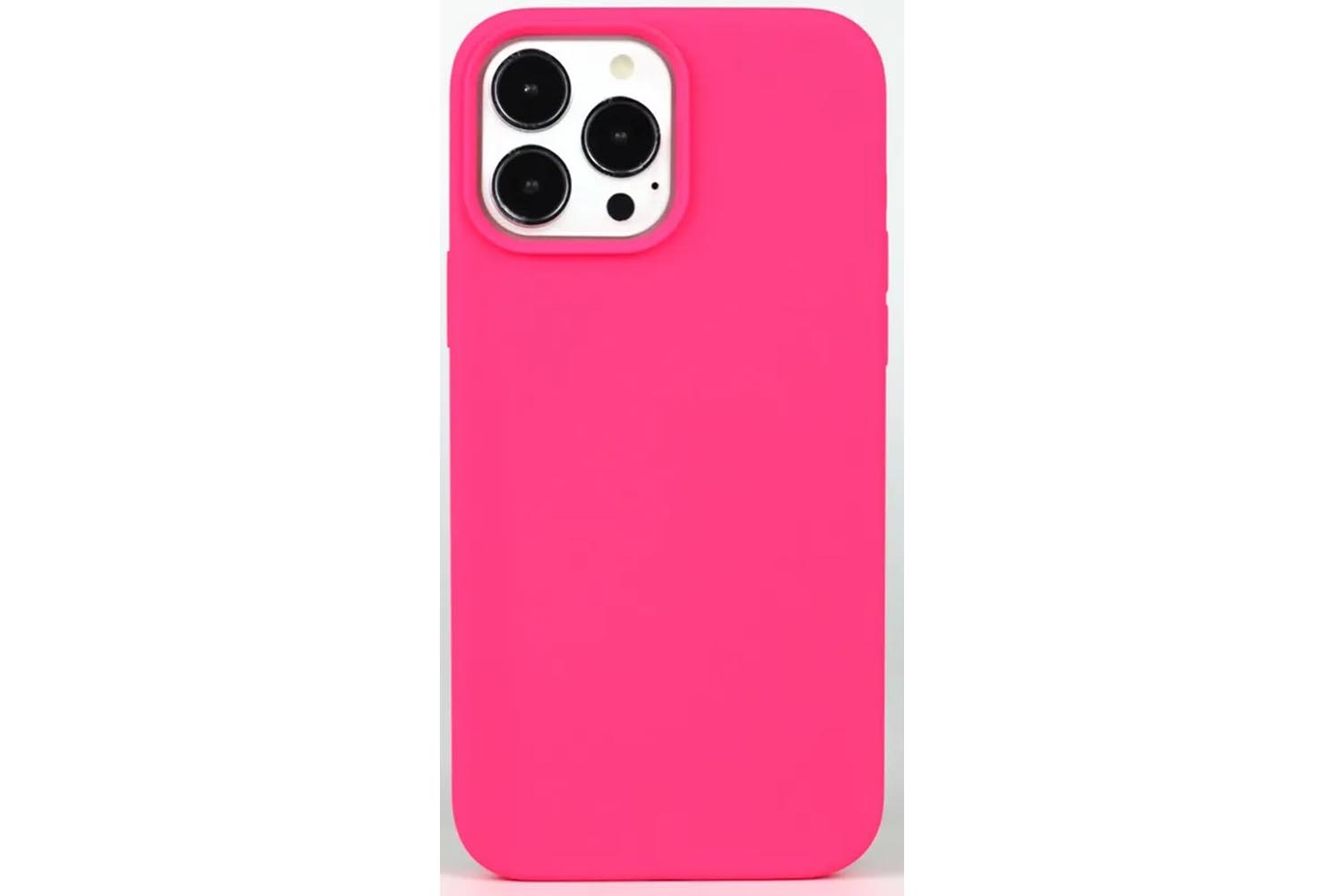 Чехол силиконовый для Apple iPhone 14 Pro Max (ярко-розовый)