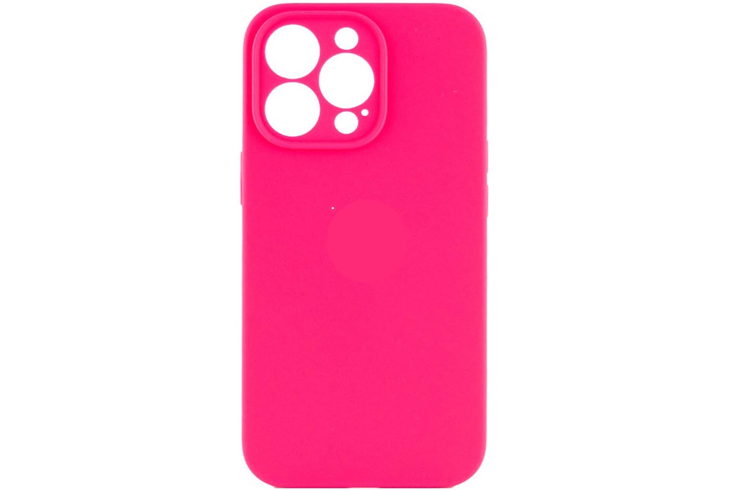 Чехол силиконовый с защитой камеры для Apple iPhone 13 Pro Max (ярко - розовый)