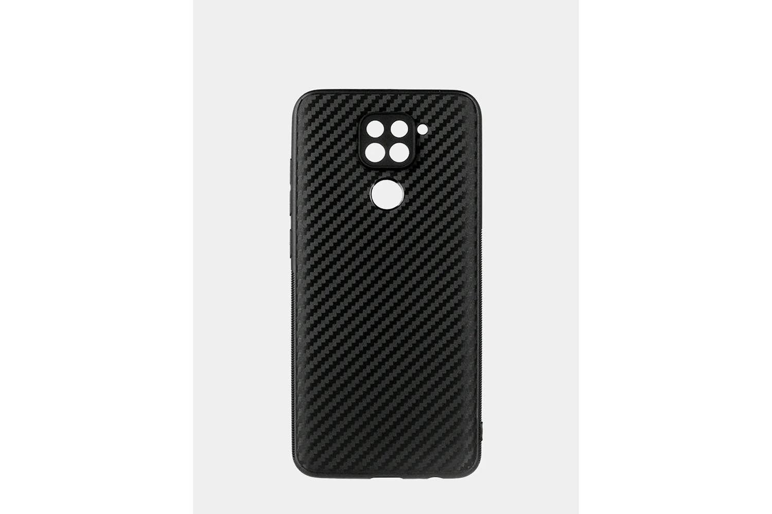 Силиконовый чехол кейс карбон Xiaomi Redmi Note 9 (черный)