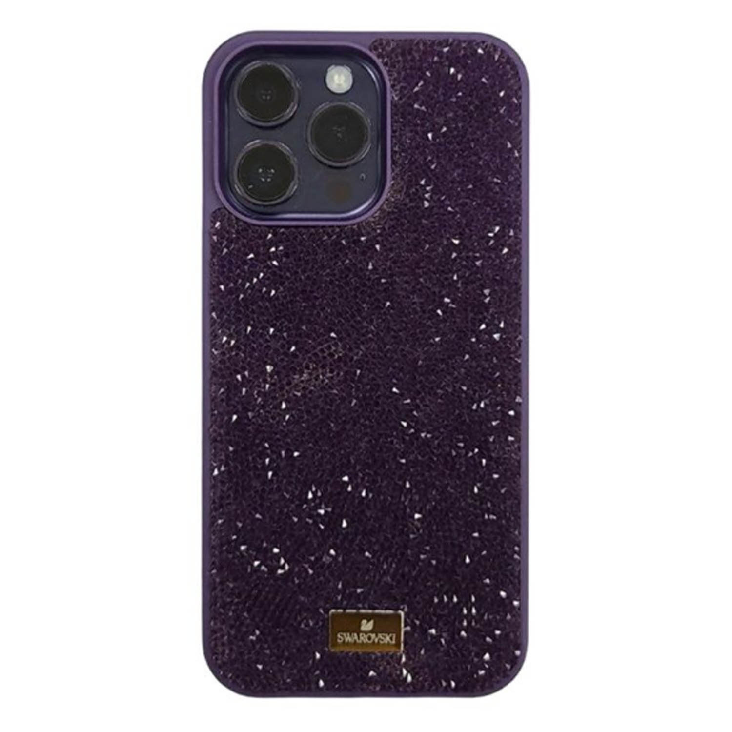 Чехол силиконовый для Apple iPhone 14 Pro Max со стразами (фиолетовый)