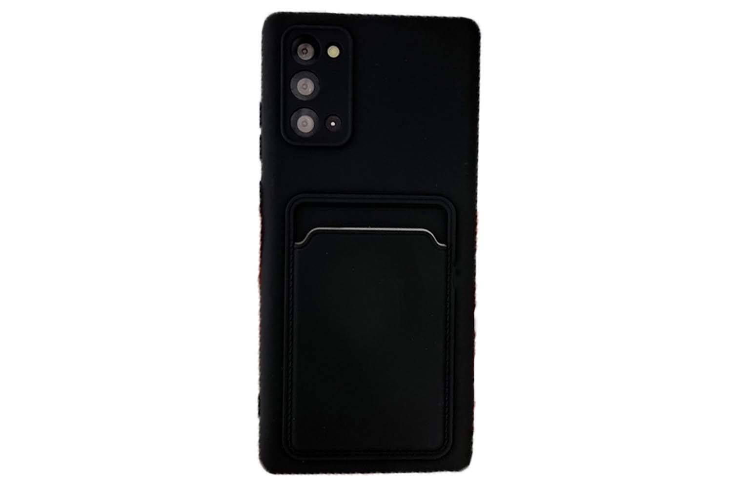 Силиконовый чехол FASHION CASE с кармашком под карточку Samsung Galaxy S21 FE (черный)