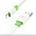 Кабель USB - Lightning BOROFONE BX89 Union 2.4A, 1 м (белый/зеленый)