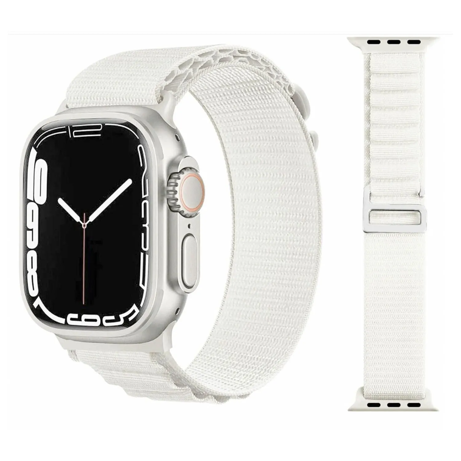 Ремешок тканевый  Apple Watch  42mm, 44mm, 47mm, 49mm (белый)
