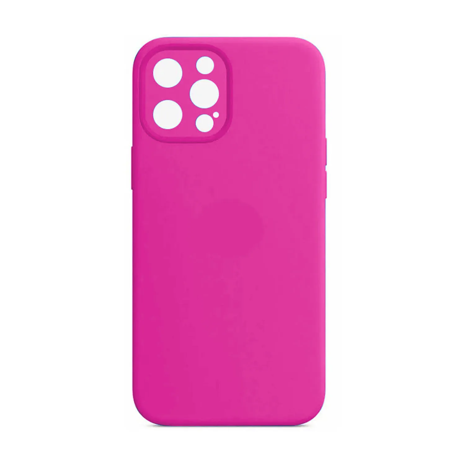 Чехол силиконовый с защитой камеры для Apple iPhone 15 Pro Max (ярко - розовый)