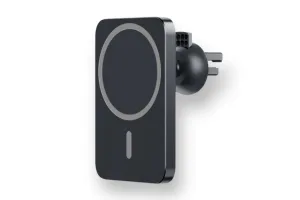 Автомобильный держатель магнитный с беспроводной зарядкой 15W MagSafe для Apple iPhone (черный)