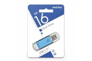 Флеш-накопитель USB 16GB SmartBuy V-cut, 2.0 (синий)