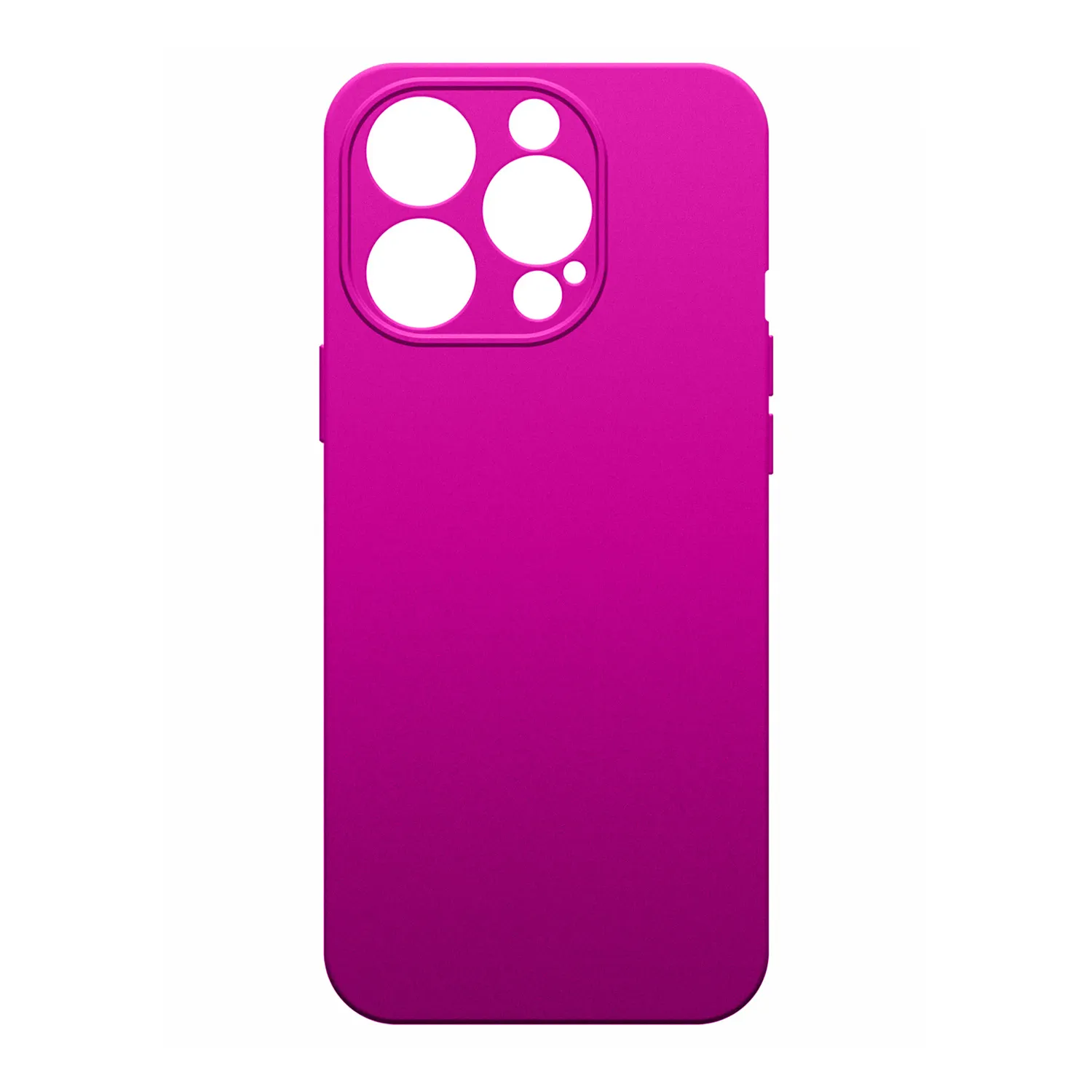 Чехол силиконовый с защитой камеры для Apple iPhone 15 Pro (ярко - розовый)