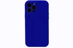 Чехол силиконовый с защитой камеры для Apple iPhone 13 Pro Max (синий)