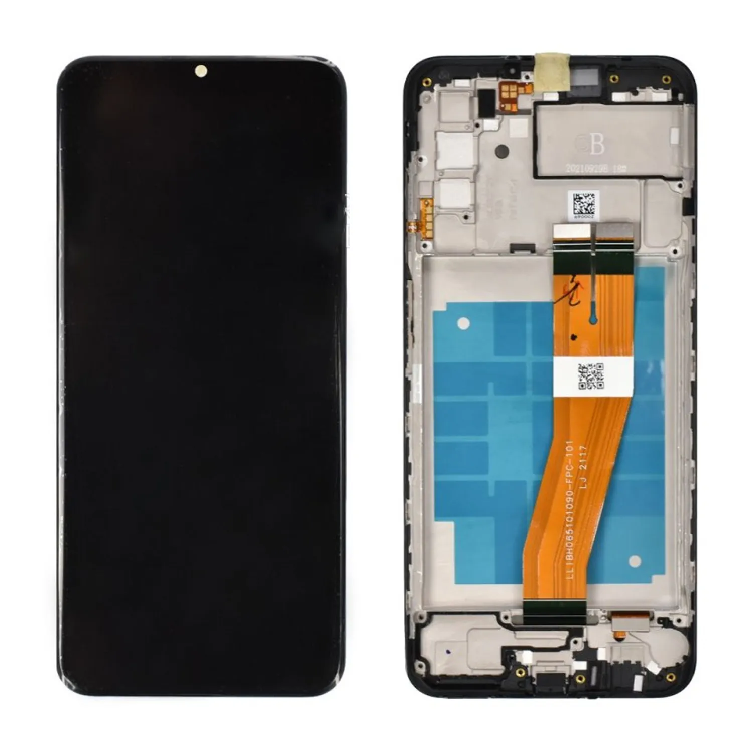 Дисплей Samsung Galaxy A03s SM-A037U в рамке, одинарный шлейф, Ориг (черный)