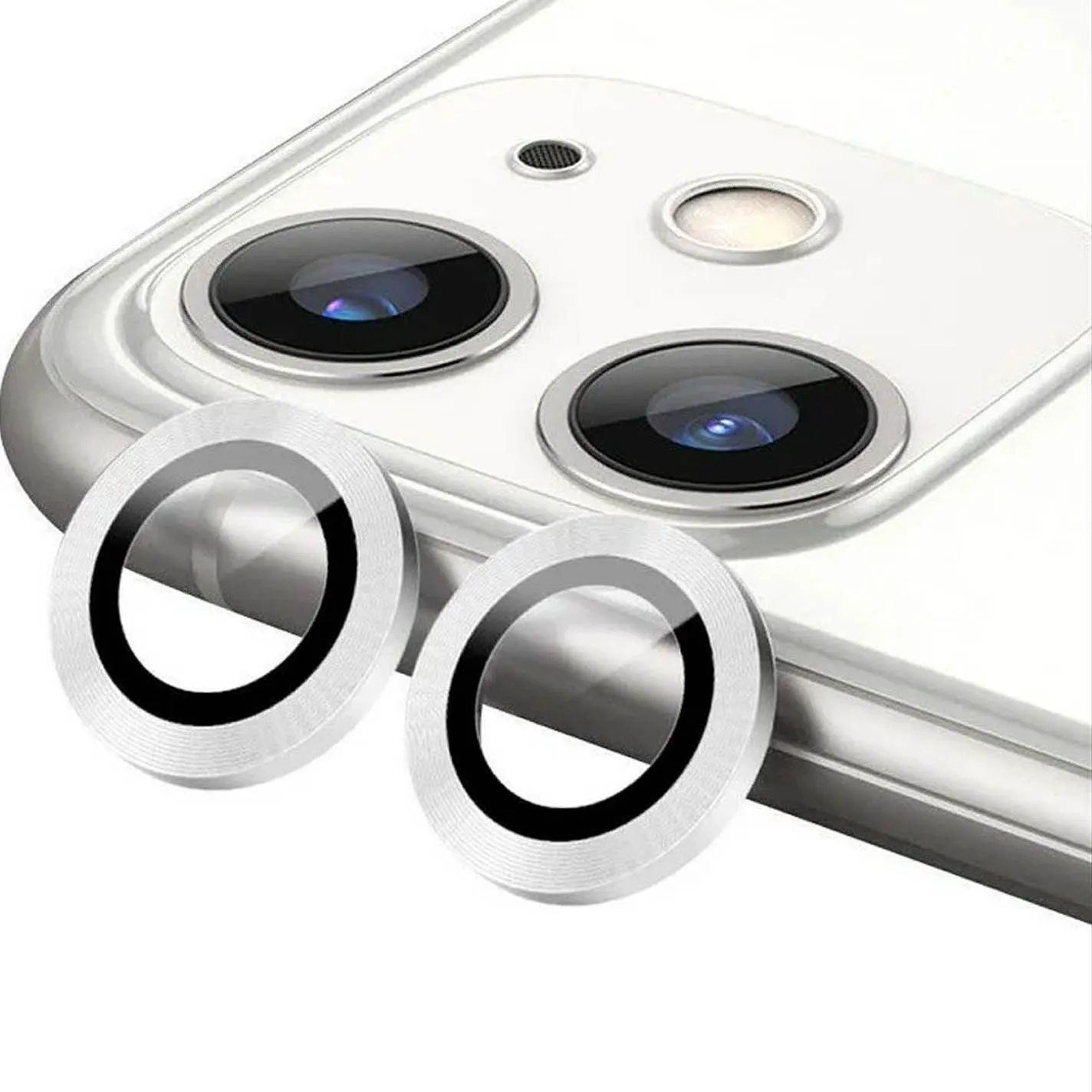 Защитные линзы для камеры Apple iPhone 11 (серебро)