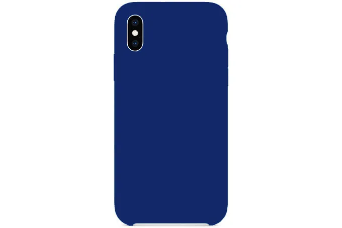Чехол силиконовый для Apple iPhone Xs Max (тёмно-синий)