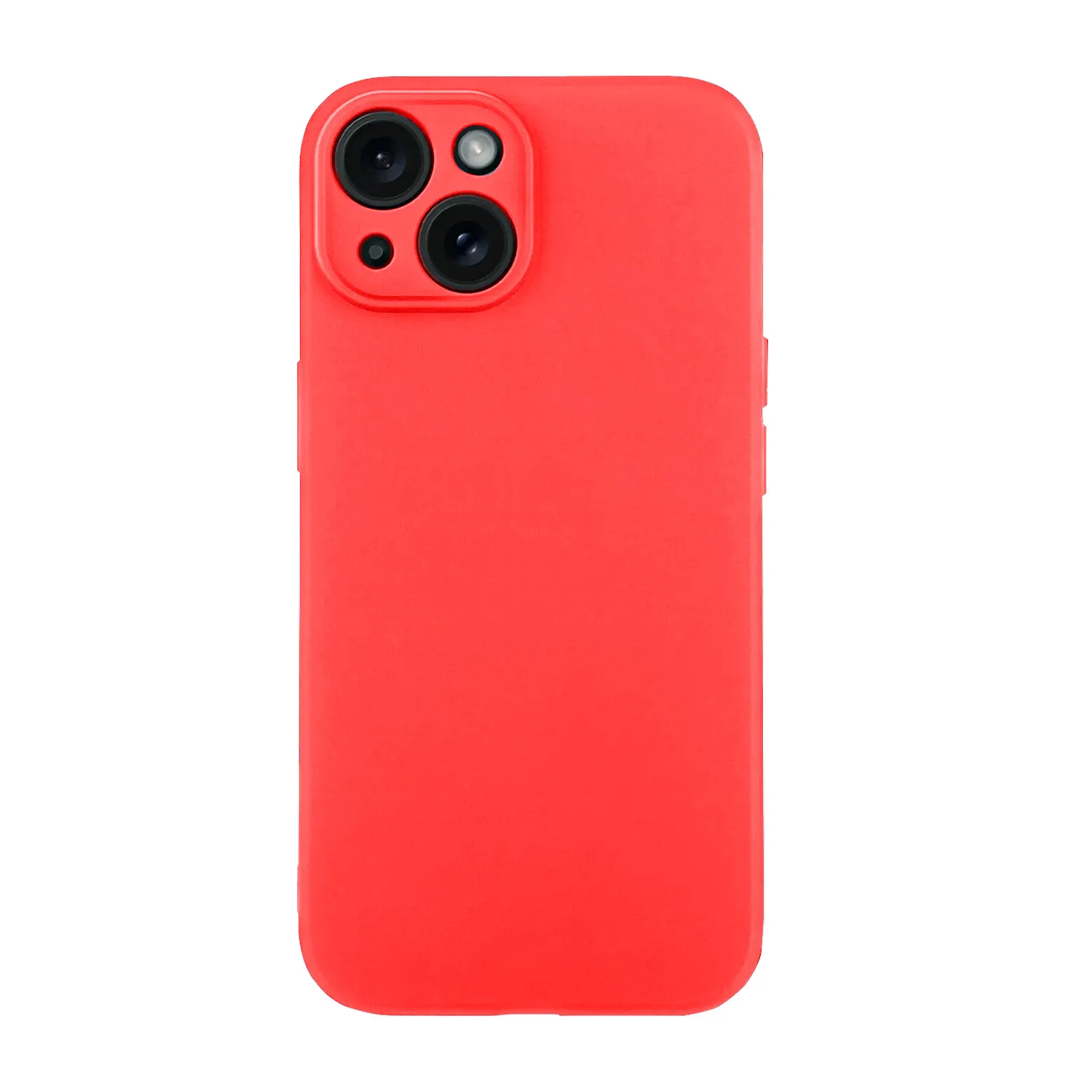 Чехол силиконовый с защитой камеры для Apple iPhone 15 (красный)