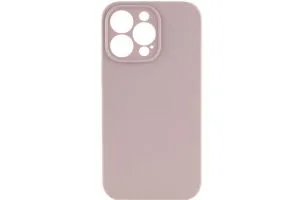Чехол силиконовый с защитой камеры для Apple iPhone 14 Pro (серый песок)
