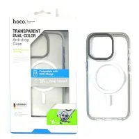 Чехол прозрачный Hoco AS6 для Apple iPhone 15 Pro Max с MagSafe (серый)