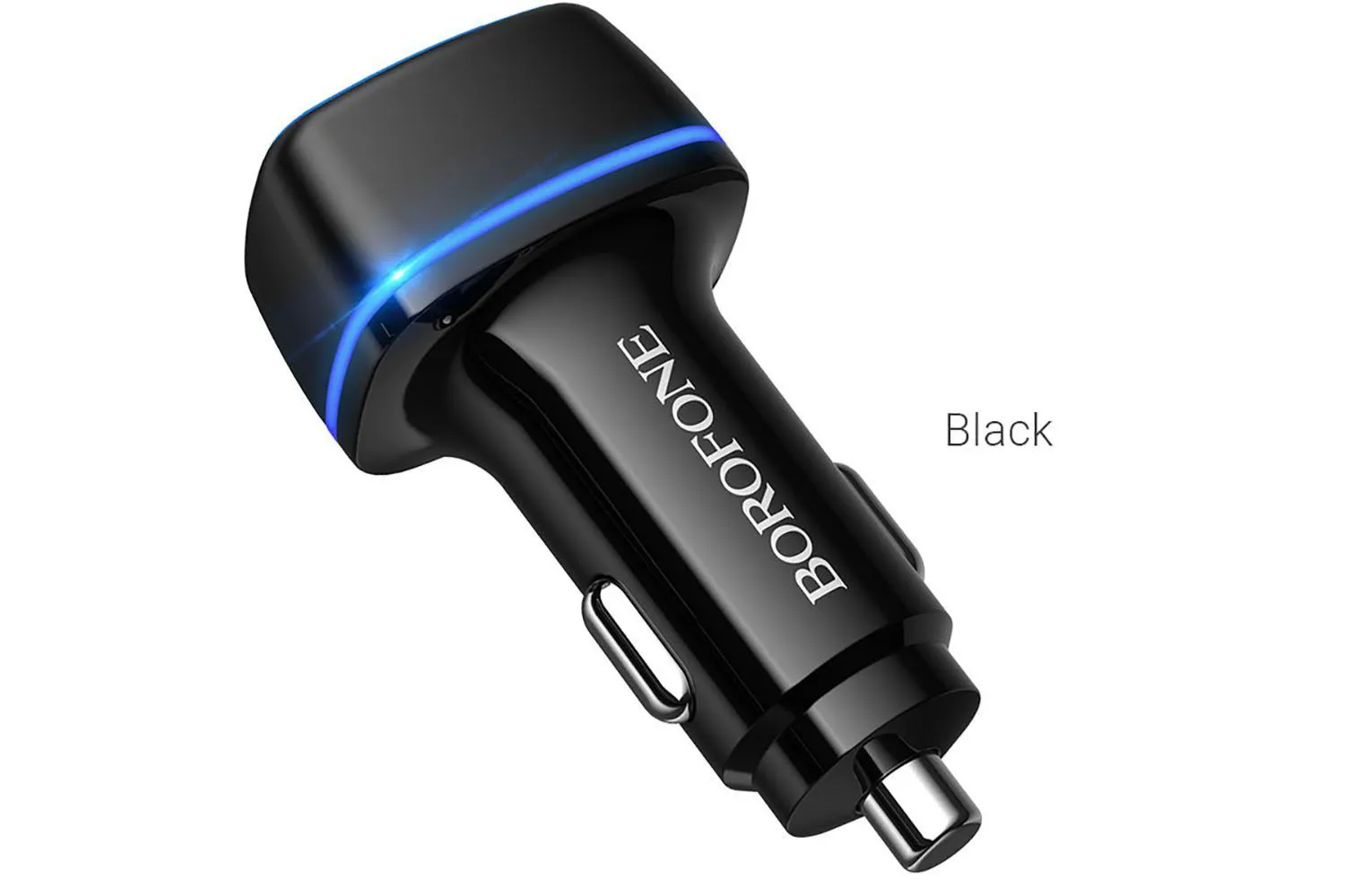 Автомобильное зарядное устройство BOROFONE BZ14 Max, 2USB 12W (черный)