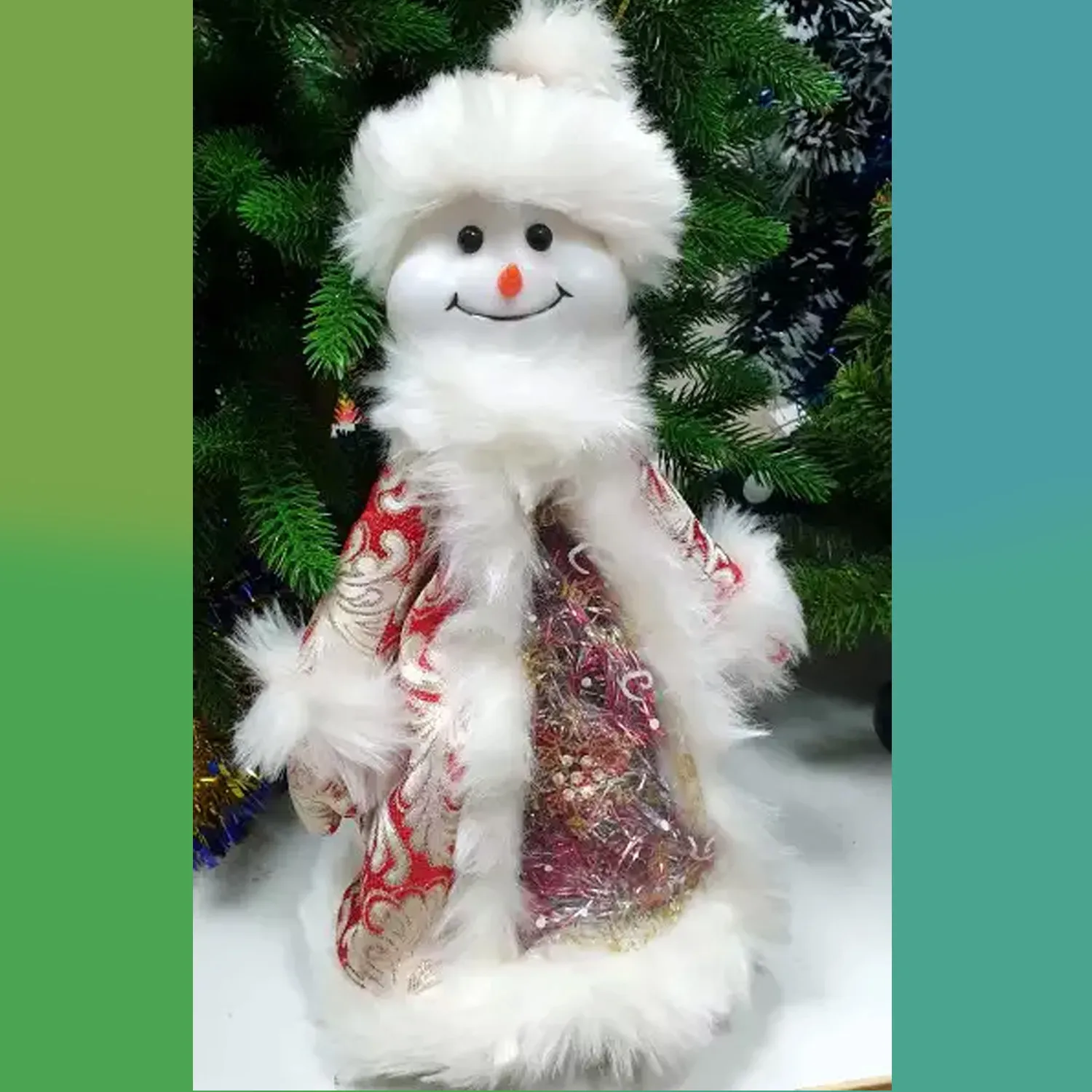 Снеговик мягкий под конфеты, новогодняя упаковка 35см (в ассортименте)