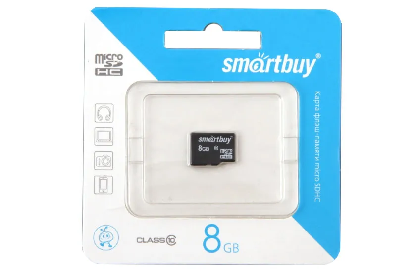 Карта памяти MicroSD 8GB SmartBuy Class 10 без адаптера