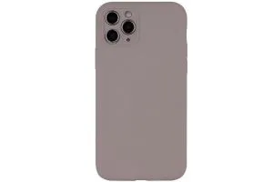 Чехол силиконовый с защитой камеры для Apple iPhone 12 Pro (серый песок)