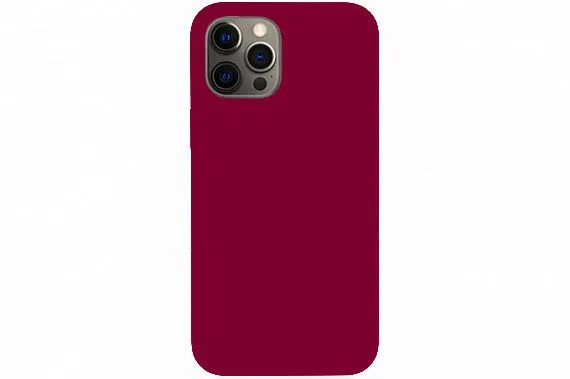 Чехол силиконовый для Apple iPhone 12, iPhone 12 Pro (бордовый)