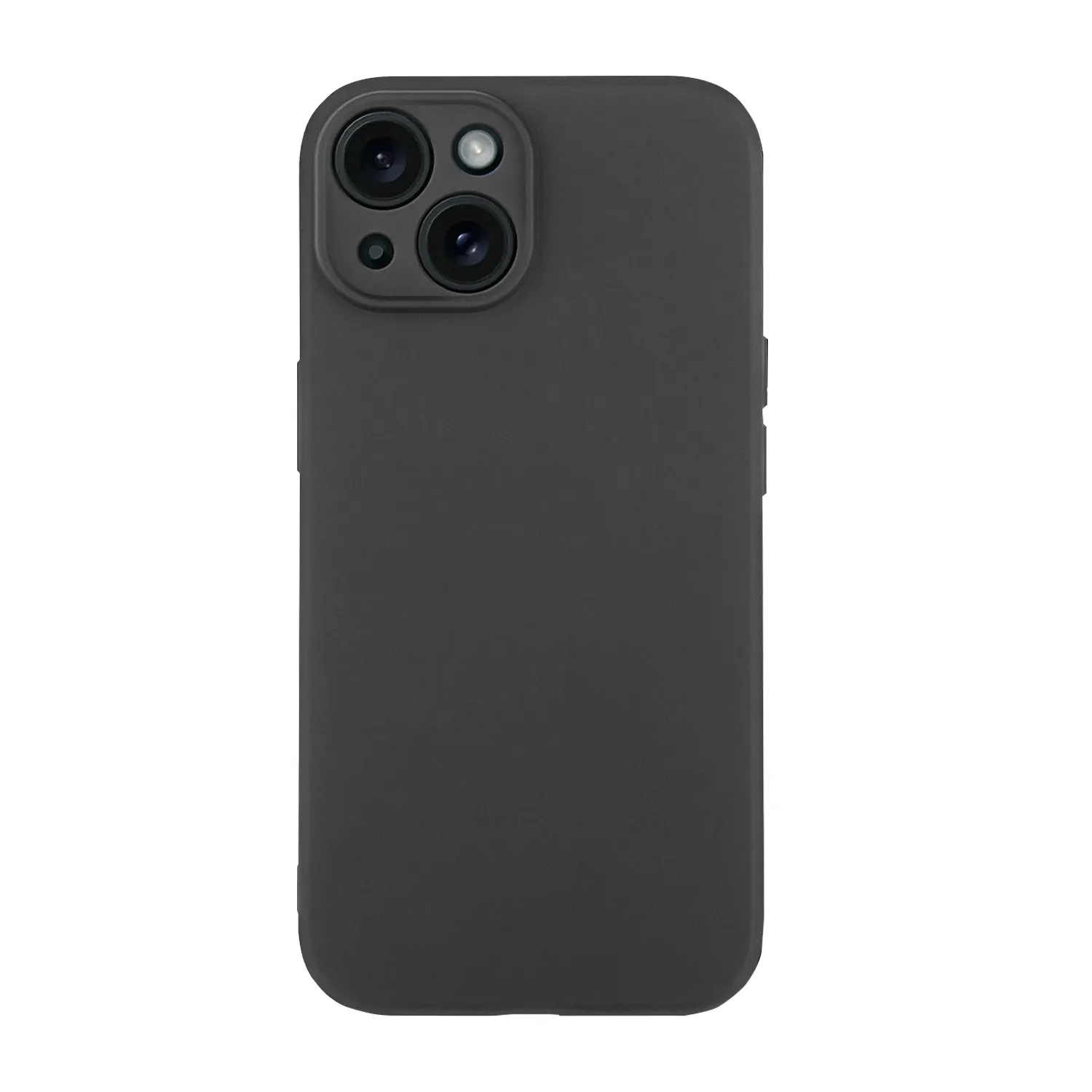 Чехол силиконовый с защитой камеры для Apple iPhone 15 (черный)