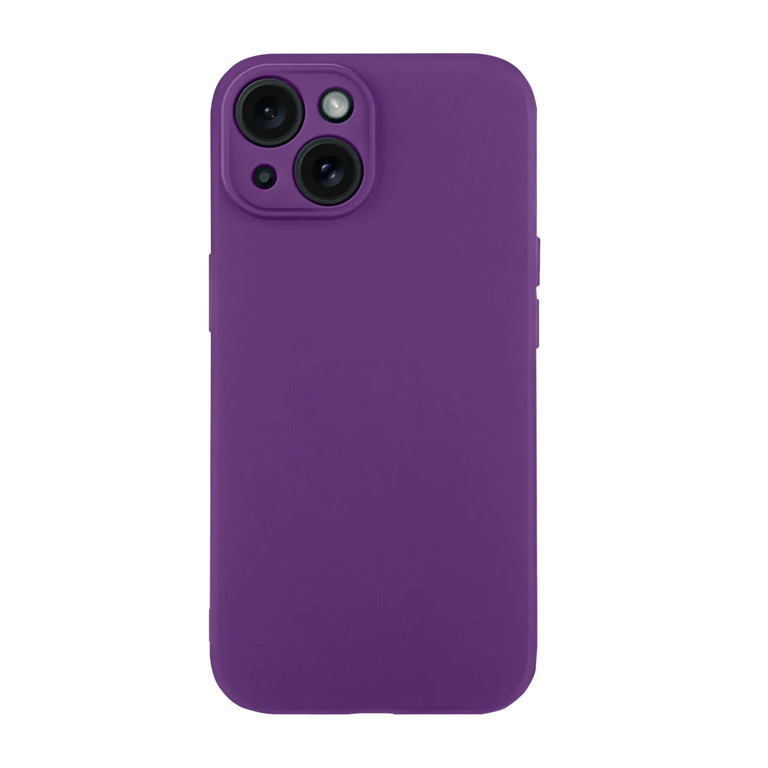 Чехол силиконовый с защитой камеры для Apple iPhone 15 (пурпурный)