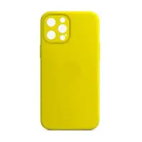 Чехол силиконовый с защитой камеры для Apple iPhone 15 Pro Max (жёлтый)