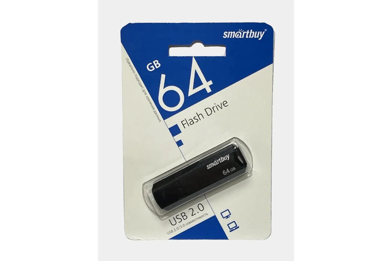Флеш-накопитель USB  64GB SmartBuy Clue, 2.0 (чёрный)