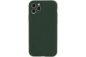 Чехол силиконовый с защитой камеры для Apple iPhone 12 Pro (темно - зеленый)