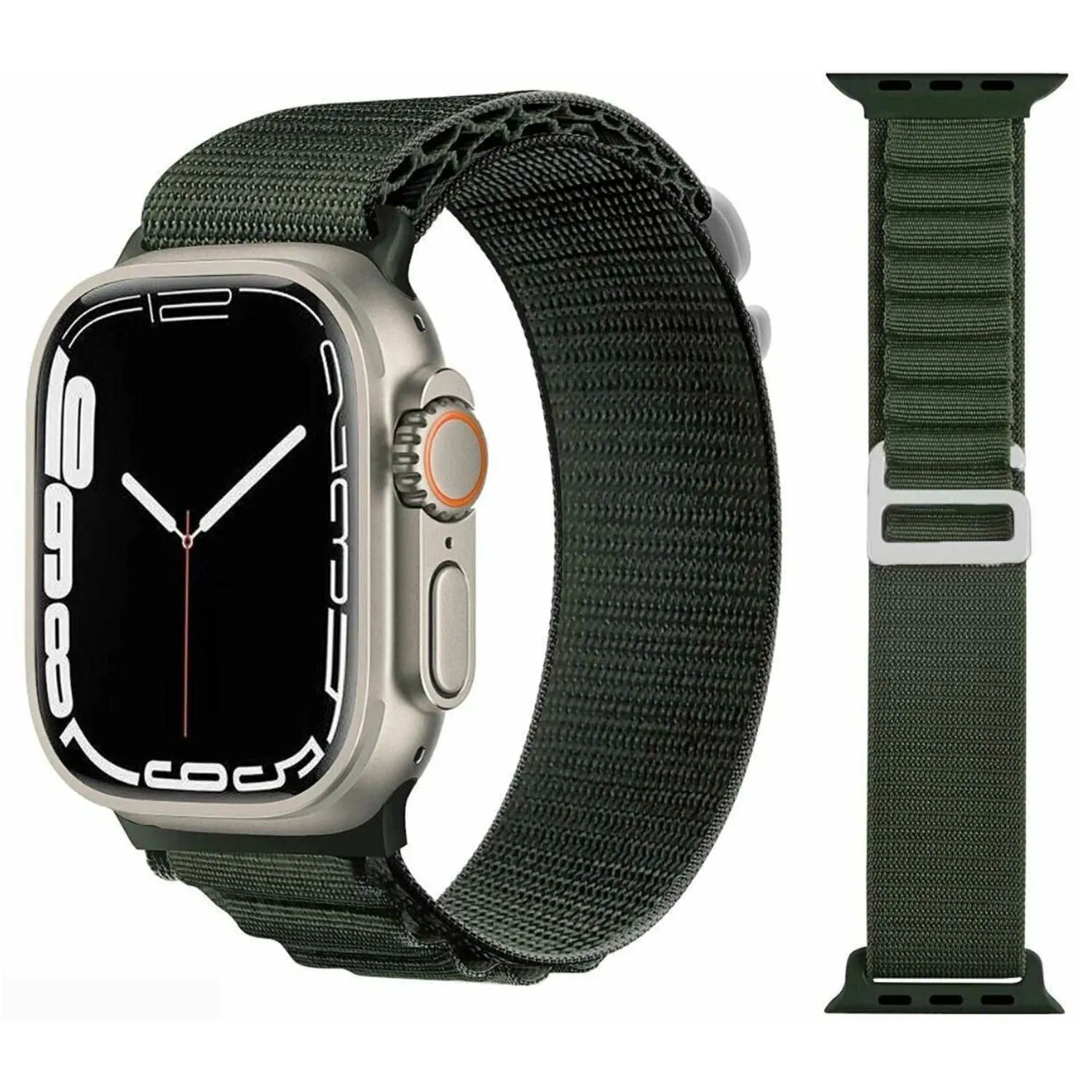 Ремешок тканевый  Apple Watch  42mm, 44mm, 47mm, 49mm (зеленый)