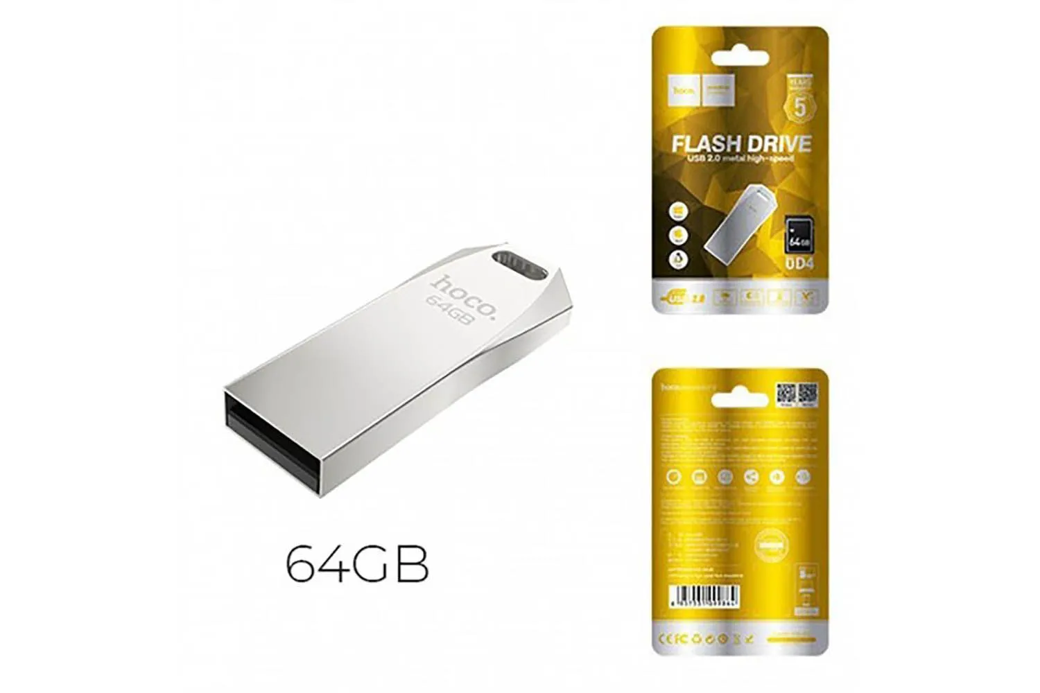 Флеш накопитель HOCO UD4 64GB (серебристый)