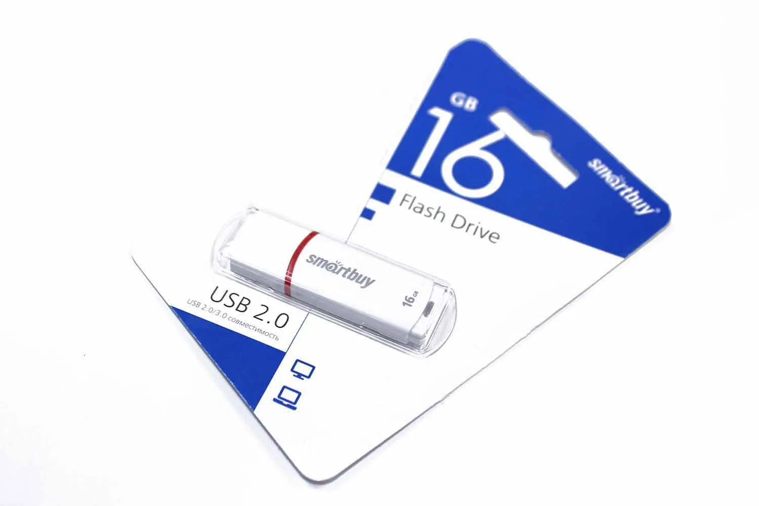 Флеш-накопитель USB 16GB SmartBuy Crown (белый) 