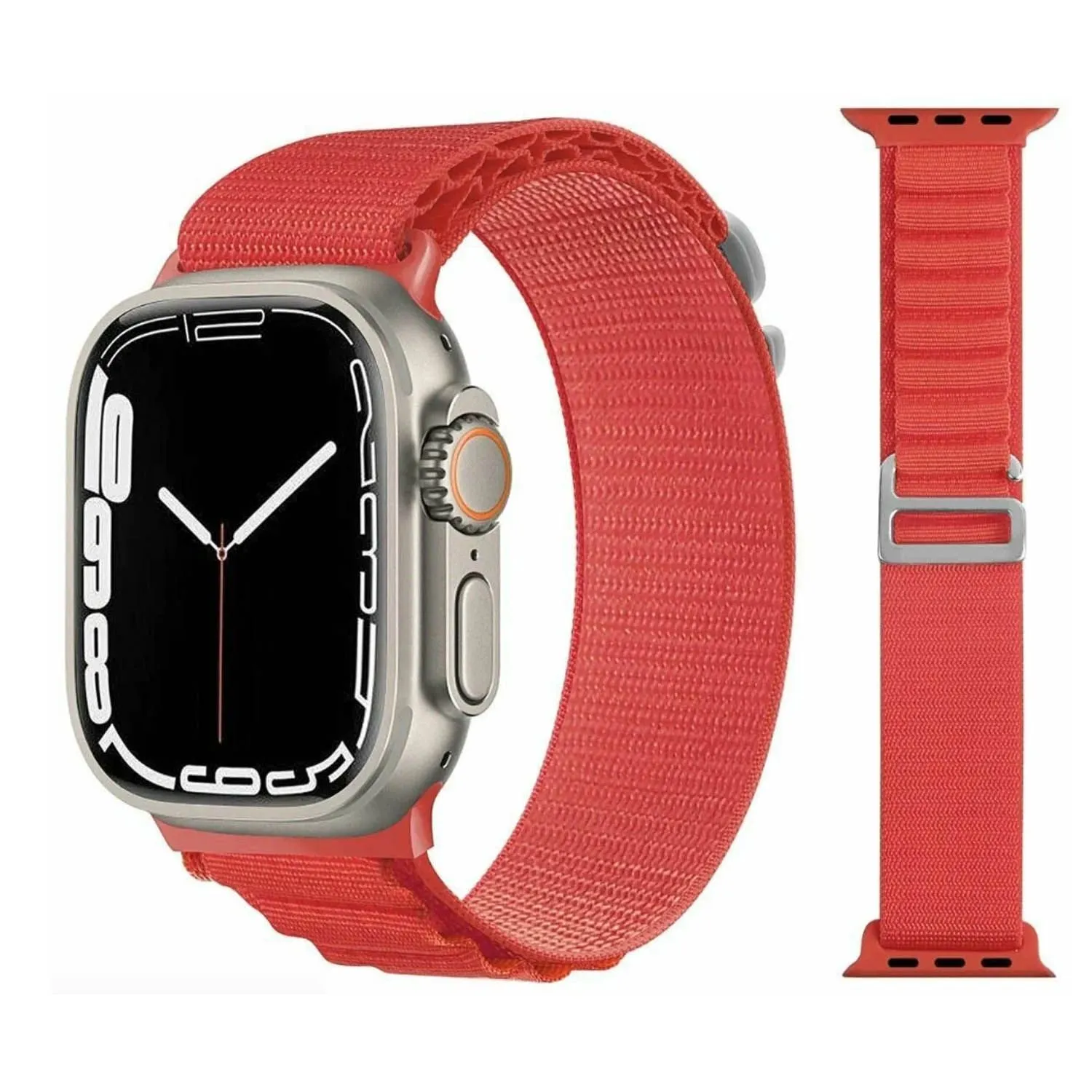 Ремешок тканевый  Apple Watch  42mm, 44mm, 47mm, 49mm (красный)