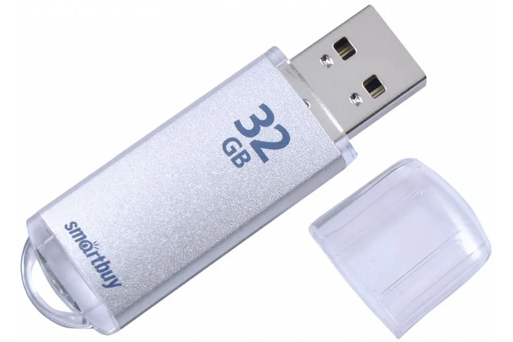 Флеш-накопитель USB 32GB SmartBuy V-cut (серебро)