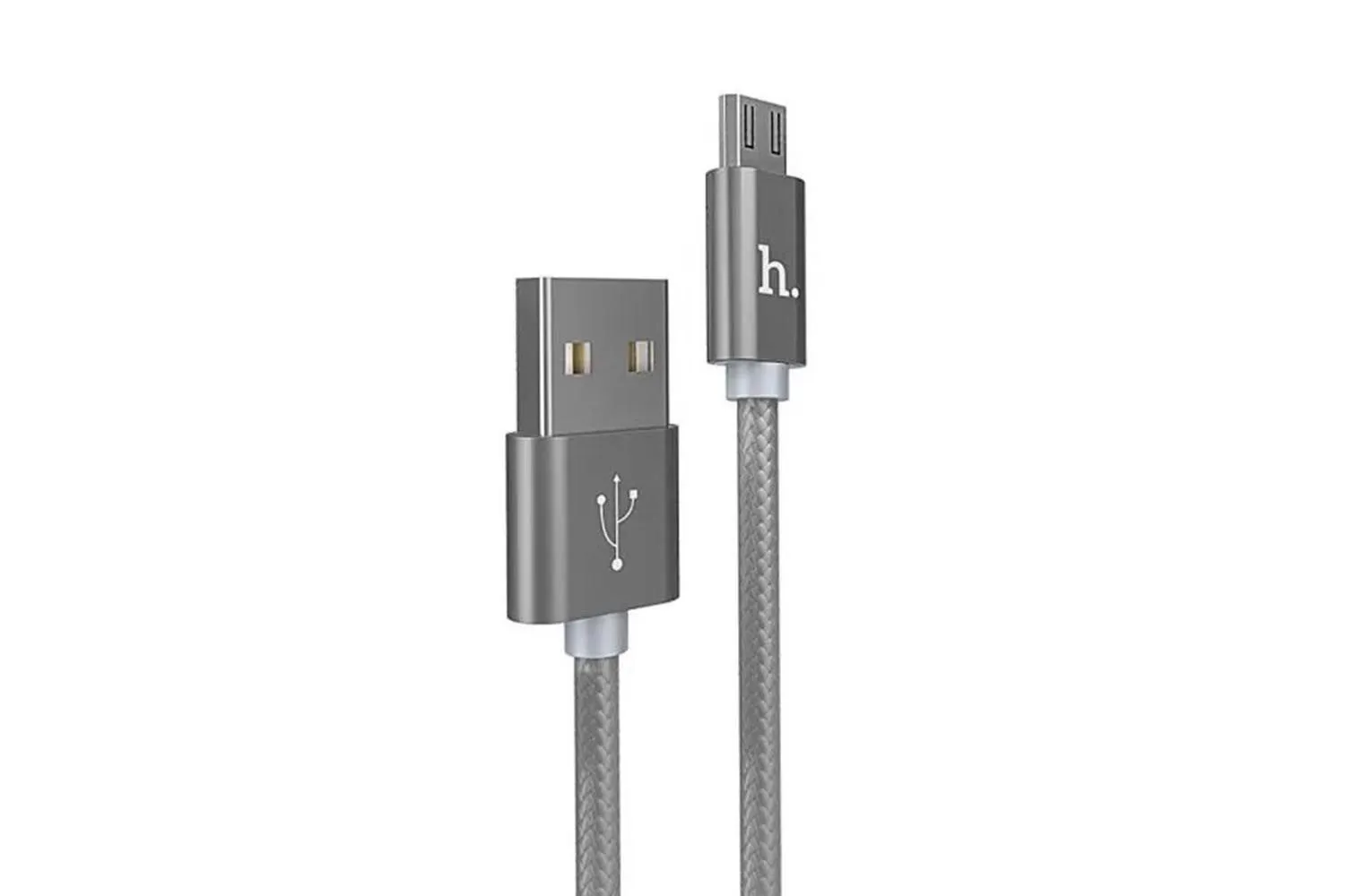 Кабель USB - MicroUSB HOCO X2 knitted, 1м (серый)