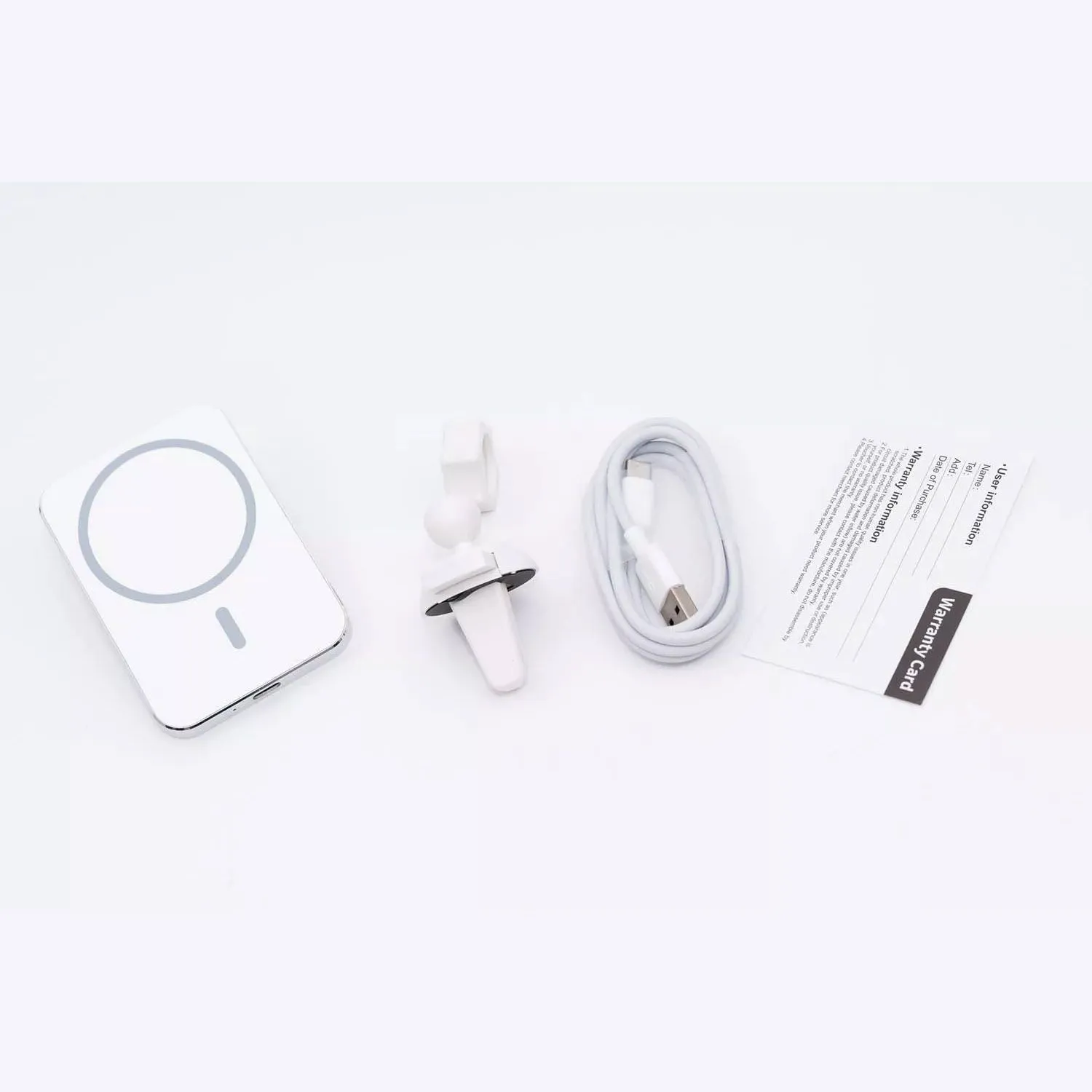 Автомобильный держатель магнитный с беспроводной зарядкой 15W MagSafe для Apple iPhone (белый)