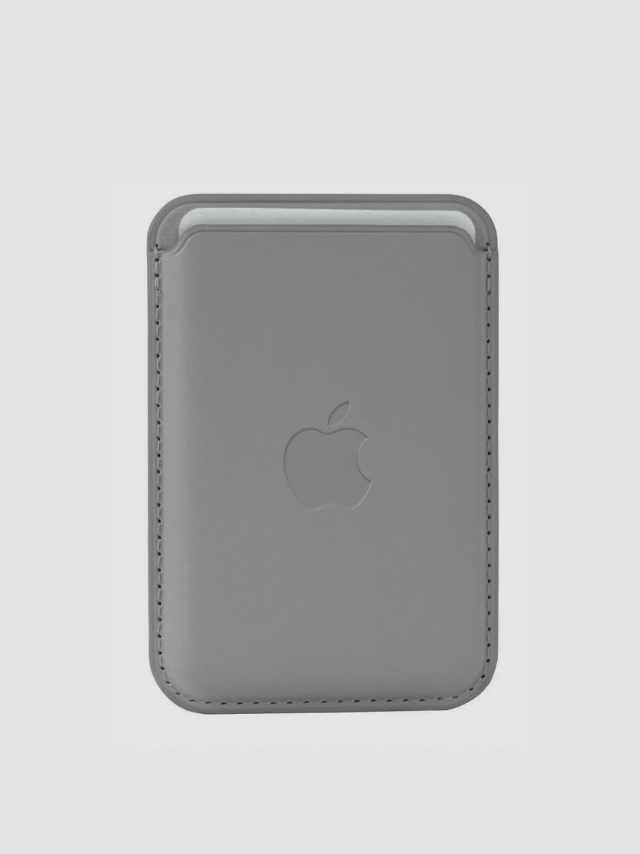 Кожаный картхолдер для iPhone MagSafe (серый)