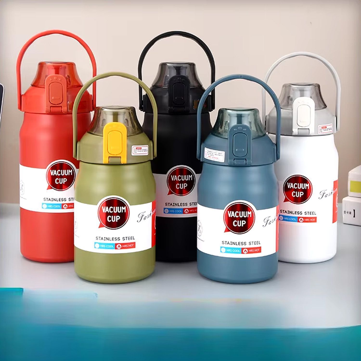Термос, термокружка Vacuum Cup (черный, зеленый)