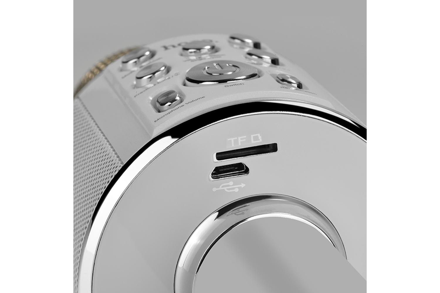 Беспроводной Bluetooth-микрофон HOCO BK3 Cool sound KTV (серебро)
