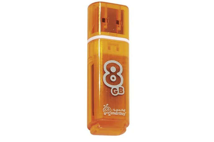 Флеш-накопитель USB 8GB SmartBuy Glossy (оранжевый)