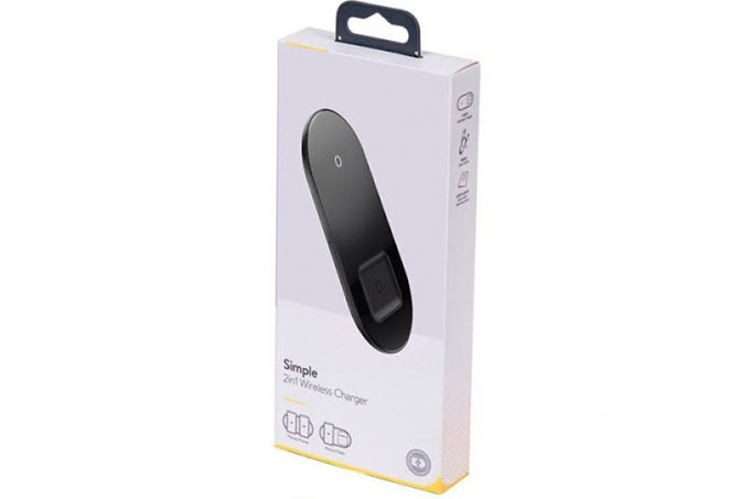 Беспроводное зарядное устройство BASEUS Simple 2in1, 2A, 18W (черный)