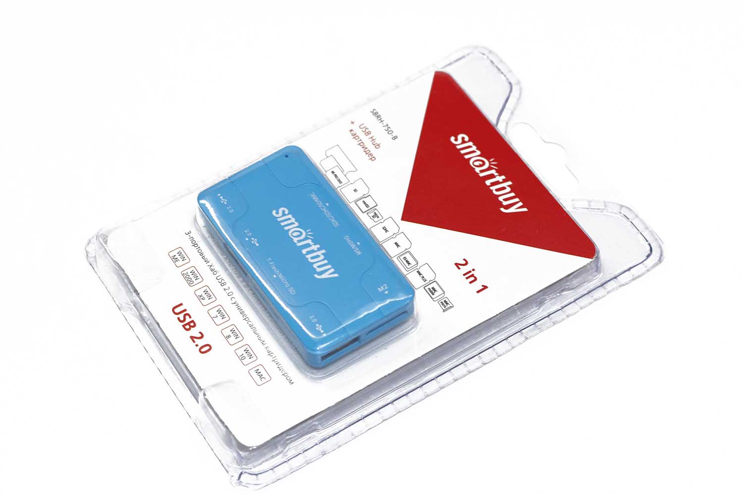Хаб + Картридер Smartbuy Combo (SBRH-750-W) (белый)
