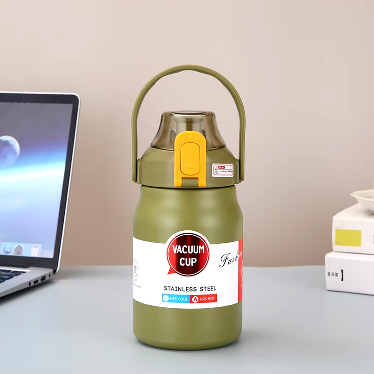 Термос, термокружка Vacuum Cup (черный, зеленый)