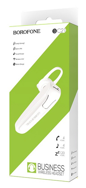 Беспроводная Bluetooth-гарнитура BOROFONE BC21 Encourage (белый)