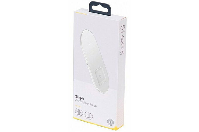 Беспроводное зарядное устройство BASEUS Simple 2in1, 2A, 18W (белый)