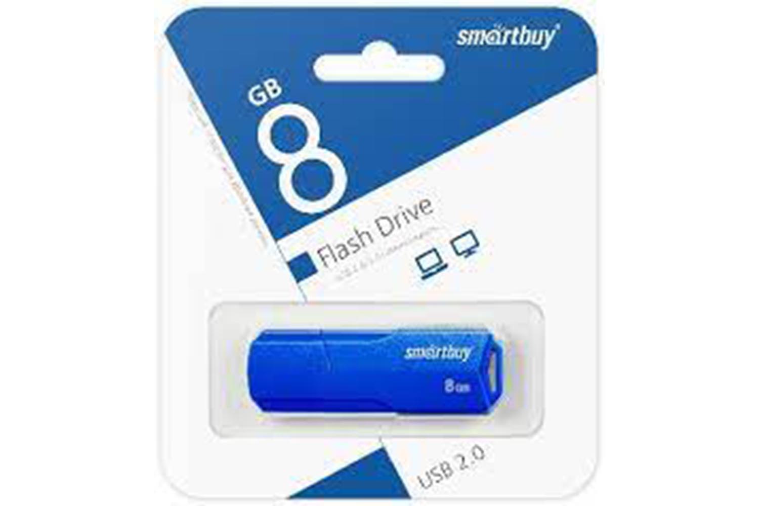 Флеш-накопитель USB  8GB  SmartBuy Clue (синий)