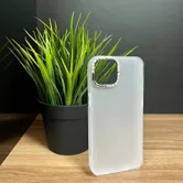 Чехол TPU матовый с металлической окантовкой камеры для Apple iPhone 13 Pro (белый)