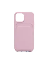 Чехол силиконовый для Apple iPhone 16 Pro Max c картхолдером (розовый)